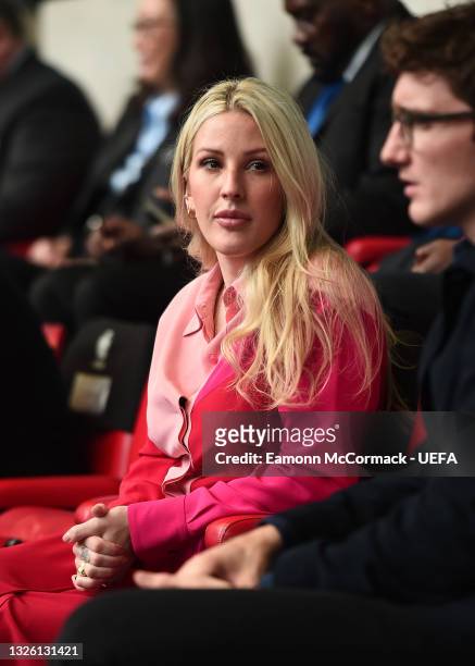 Ellie Goulding and Caspar Jopling during the UEFA Euro 2020 Championship Round of 16 match between England and Germany at Wembley Stadium on June 29,...