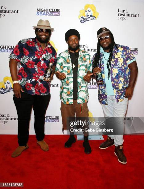 Roy "Gramps" Morgan, Peter "Peetah" Morgan, and Memmalatel "Mr. Mojo" Morgan of Morgan Heritage attend Day 2 of the 35th Annual Nightclub & Bar Show...