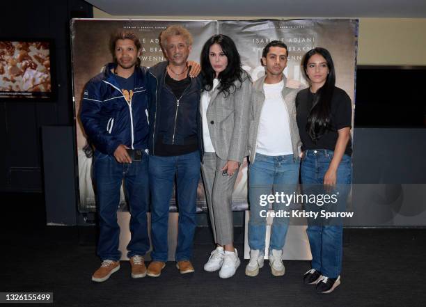 Rachid Djaïdani, Abel Jafri, Yamina Benguigui, Djanis Bouzyani and Hafsia Herzi attend the "Soeurs" premiere at UGC Cine-Cite Les Halles on June 29,...