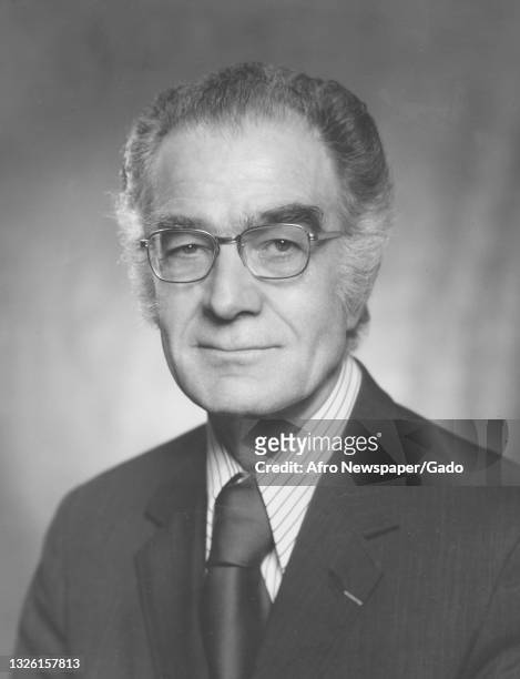 Photograph portrait of Doctor Buell G Gallagher, Vice Chairman, National Board of Directors, NAACP , 1973.