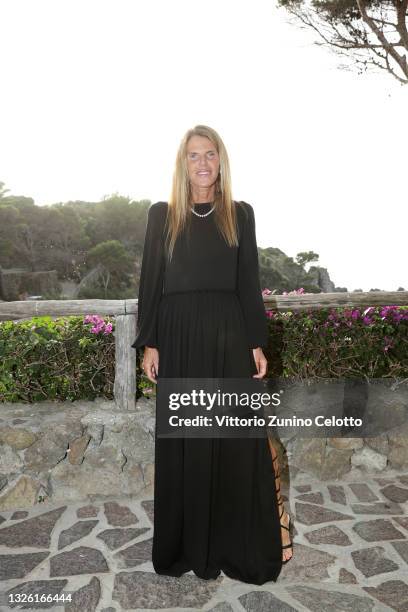 Anna Dello Russo is seen arriving at the Max Mara Resort 2022 Collection Show on June 29, 2021 in Ischia, Italy.