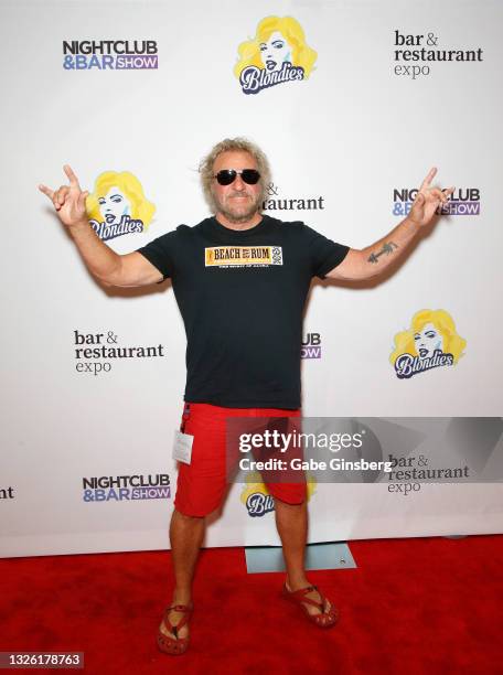 Santo Tequila Co-Founder Sammy Hagar attends Day 2 of the 35th Annual Nightclub & Bar Show and World Tea Expo at the Las Vegas Convention Center on...