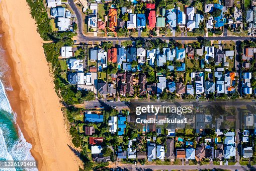 Coastal Suburb overhead perspective roof tops Coastal Suburb overhead perspective roof tops