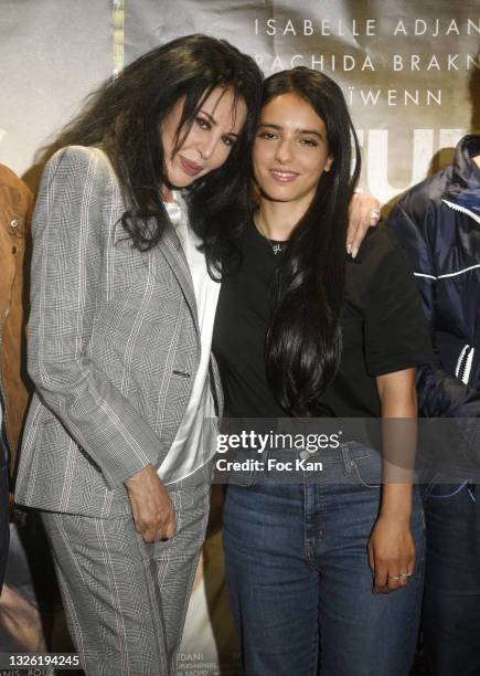 Director Yamina Benguigui and actress Hafsia Herzi attend "Soeurs" premiere at UGC Cine-Cite Les Halles on June 29, 2021 in Paris, France.