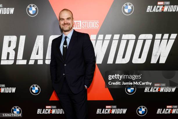 David Harbour attends the Black Widow World Premiere Fan Event at AMC Lincoln Square Theater on June 29, 2021 in New York, New York.