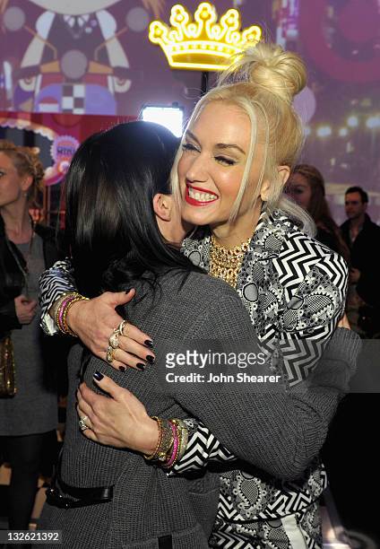 Actress Selma Blair and singer Gwen Stefani attend Gwen Stefani's launch of her Harajuku Mini for Target Collection at Jim Henson Studios on November...
