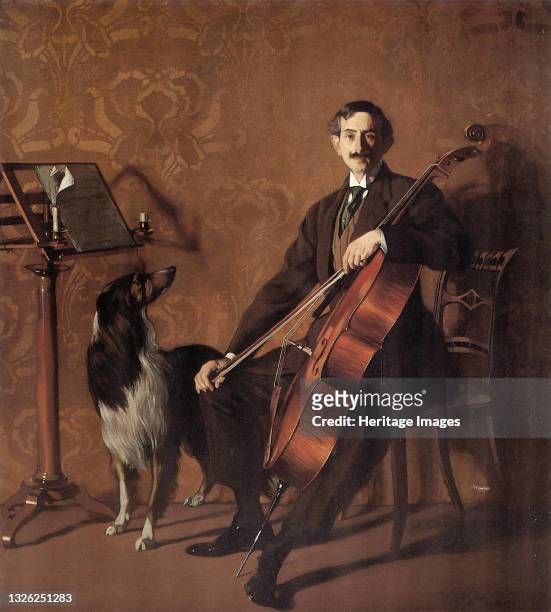 Portrait of the cellist Juan de Azurmendi, 1909. Found in the collection of Banco de España. Artist Zuloaga y Zabaleto, Ignacio .