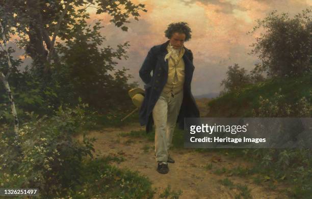Ludwig van Beethoven on a walk, ca 1901. Found in the collection of Vienna Museum. Artist Schmid, Julius .