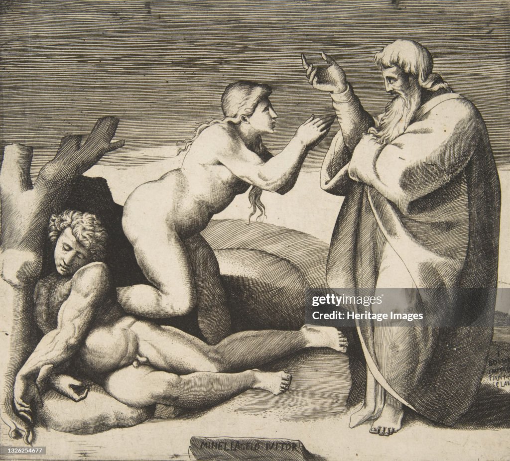 The Creation Of Eve Who Emerges From Behind Adam