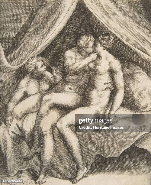Venus and Mars, from 'The Loves of the Gods', 1531-60. Artist Giulio Bonasone.