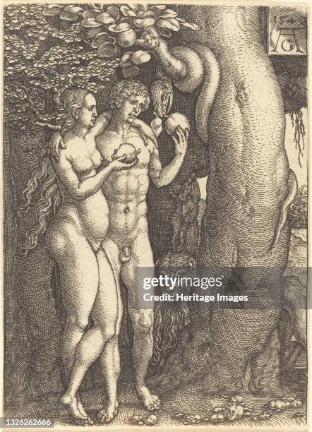 The Temptation by the Snake, 1540. Artist Heinrich Aldegrever.