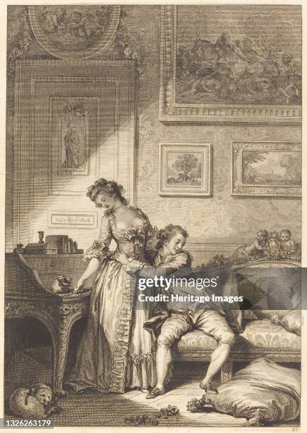Femme avare, galant escroc. Artist Antoine Jean Duclos, Jacques Aliamet.