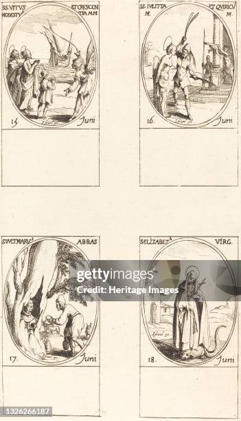 Sts. Vitus, Modestus, & Crescentia; Sts. Julitta & Quiricus; St. Avitus, Abbot; St. E. Artist Jacques Callot.