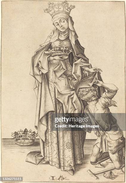 Saint Elizabeth of Thuringia, circa 1475/1480. Artist Israhel van Meckenem.