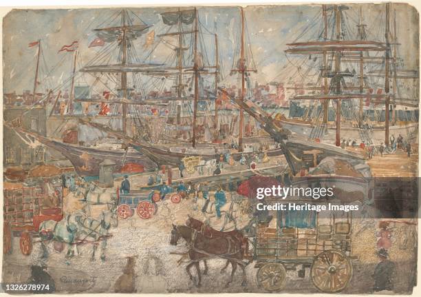 Docks, East Boston, 1900/1904. Artist Maurice Brazil Prendergast.