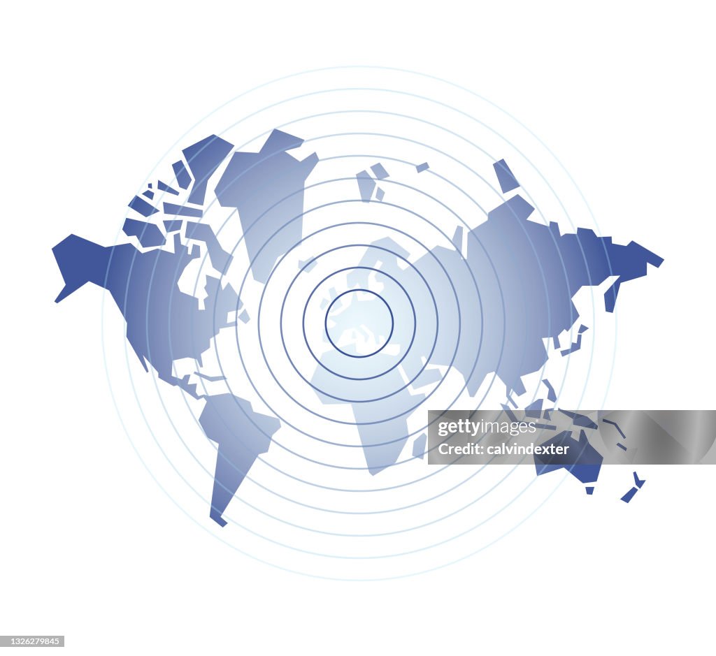 World Map Global Radar High-Res Vector Graphic - Getty Images
