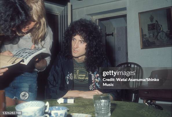 Queen Ridge Farm Brian May of Queen at Ridge Farm Studio during the recording of their ...