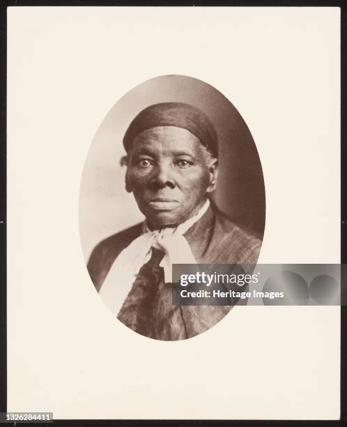 Large albumen print of Harriet Tubman by Tarby Studios in Auburn, NY. The image is enlarged from an older print. African-American anti-slavery...