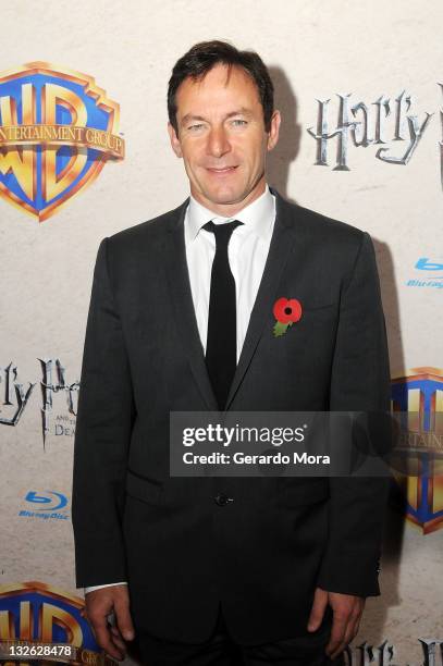 Actor Jason Isaacs arrives at the Harry Potter and the Deathly Hallows: Part 2 Celebration at Universal Orlando on November 12, 2011 in Orlando,...