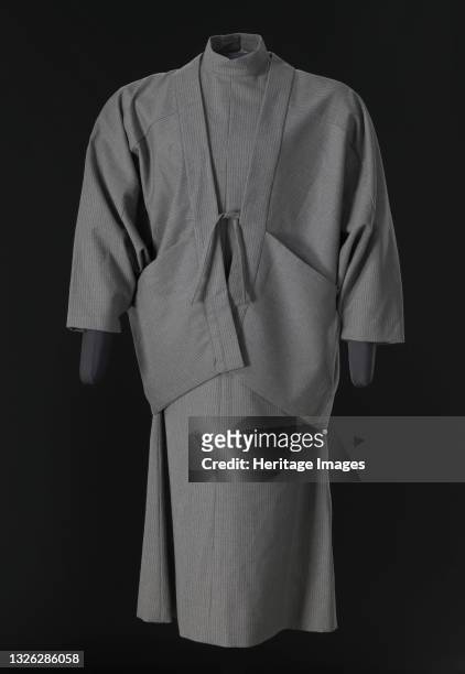 Grey pinstriped dress and jacket designed by Arthur McGee, mid 20th-late 20th century. In 1957, Arthur Lee McGee was the first African American...