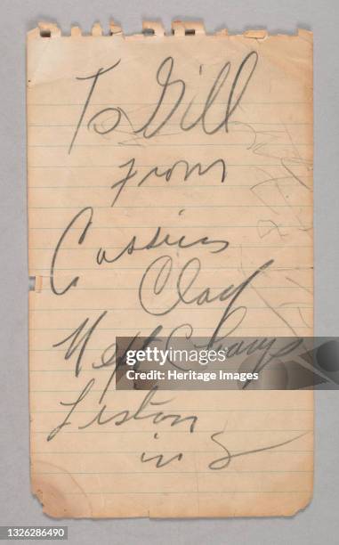 This note was written in the summer of 1963, months before the World Heavyweight Championship fight between African-American boxers Clay and Sonny...