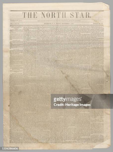 The September 8, 1848 issue of the North Star, an antislavery newspaper published in Rochester, New York by Frederick Douglass. This issue contains...