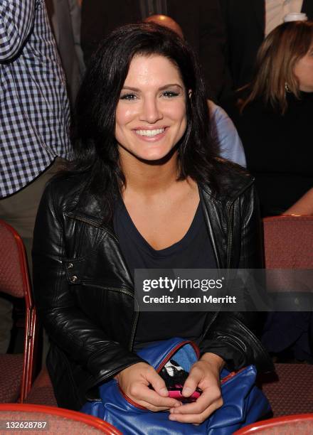 Mixed martial arts fighter Gina Carano attends UFC on Fox: Live Heavyweight Championship at the Honda Center on November 12, 2011 in Anaheim,...