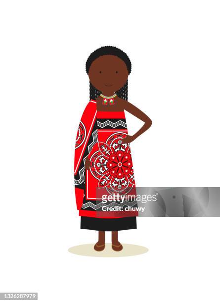 swasi traditional clothing for women - swaziland 幅插畫檔、美工圖案、卡通及圖標