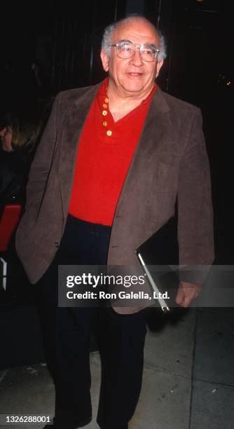 Ed Asner attends "Twelfth Night" Performance at the Pasadena Playhouse in Pasadena, California on January 6, 1990.