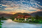 A glorious evening in Punakha, Bhutan. Bhutan is also known as the land of the thunder dragon.