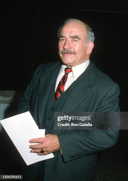 Ed Asner attends ABC TV Affiliates Party at the Century Plaza Hotel in Century City, California on May 9, 1983.