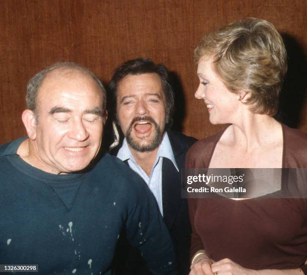 Ed Asner, Julie Andrews and Robert Goulet attend "Because We Care" Benefit for Cambodia at Dorothy Chandler Pavilion in Los Angeles, California on...