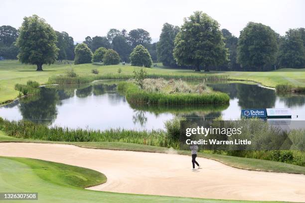 Rory McIlroy of Northern Ireland plays in the pro am ahead of the Dubai Duty Free Irish Open at Mount Juliet Golf Club on June 30, 2021 in...