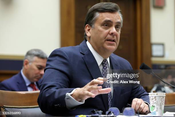 Professor of public interest law at George Washington University Law School Jonathan Turley testifies during a hearing before the House Judiciary...