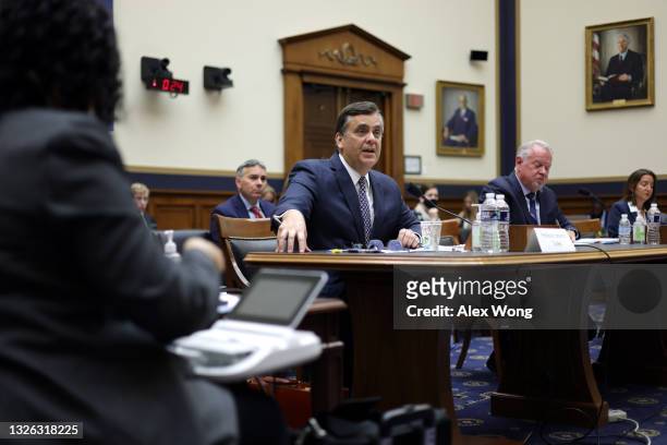 Professor of public interest law at George Washington University Law School Jonathan Turley testifies during a hearing before the House Judiciary...