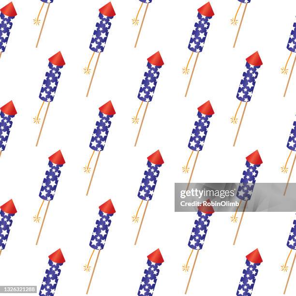 star fireworks rocket seamlesspattern - firework rocket stock illustrations