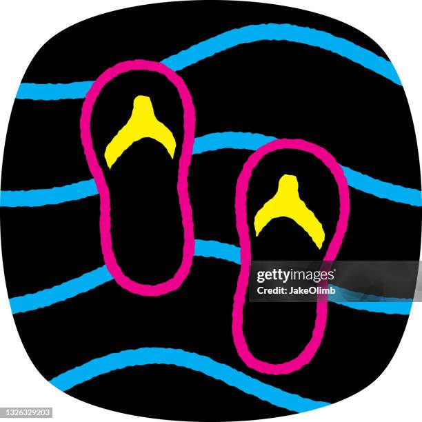 flip flops doodle 3 - plastic ocean stock illustrations