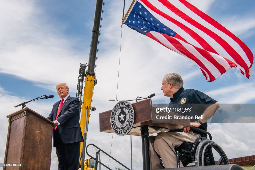 Former President Trump Joins TX Gov. Abbott At Unfinished Border Wall