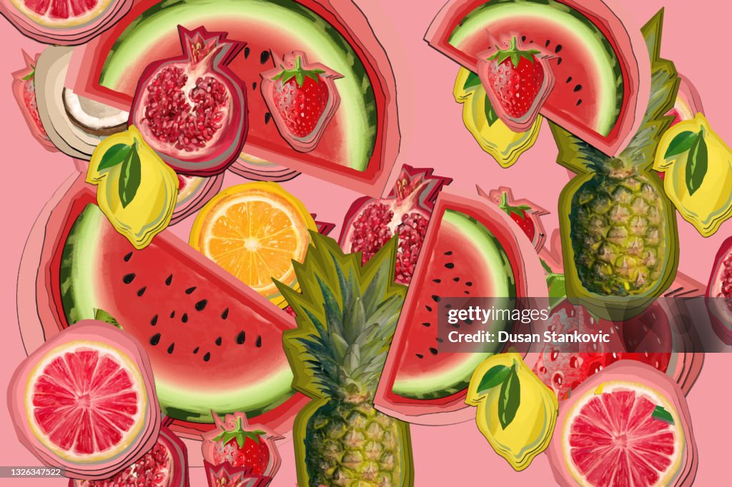 Refreshing Pattern Seamless Pattern Of Summer Refreshment High-Res Vector Graphic - Getty ...