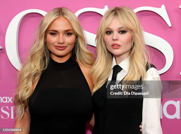 Natalie Alyn Lind and Emily Alyn Lind attend the "Gossip Girl" New York Premiere at Spring Studios on June 30, 2021 in New York City.