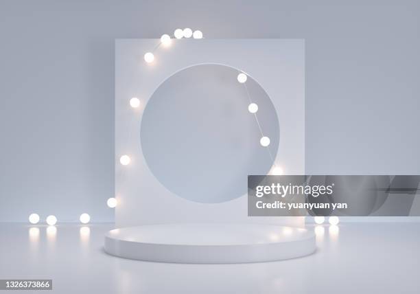 3d rendering product background - string light fotografías e imágenes de stock