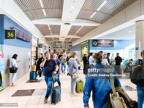 departure area in domodedovo international airport. - moscow stock pictures, royalty-free photos & images