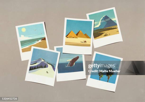 ilustrações de stock, clip art, desenhos animados e ícones de nature and travel photos - transferência de impressão instantânea