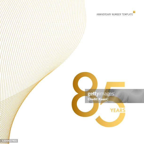 anniversary number symbol template isolated, gold colored number, anniversary symbol stock illustration. number template with wave shape. - number 55 stock illustrations