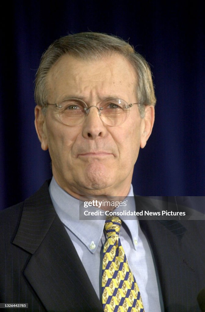 Close-up of US Secretary of Defense nominee Donald Rumsfeld ,... News ...