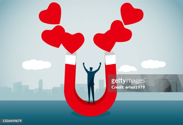 ilustraciones, imágenes clip art, dibujos animados e iconos de stock de amor a primera vista - horseshoe magnet