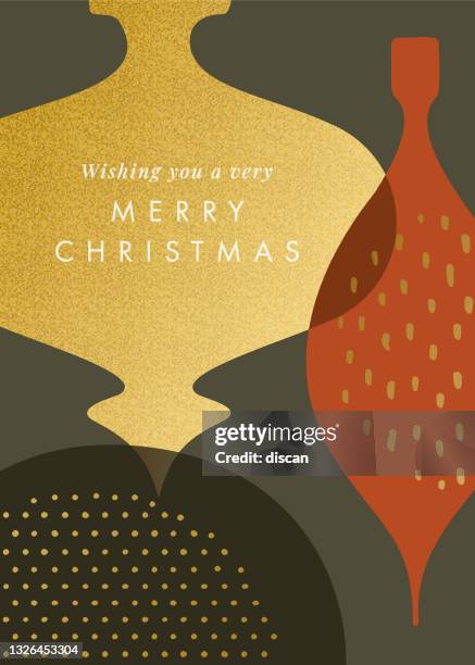 illustrazioni stock, clip art, cartoni animati e icone di tendenza di biglietto d'auguri natalizio astratto. - fashionable stock illustrations