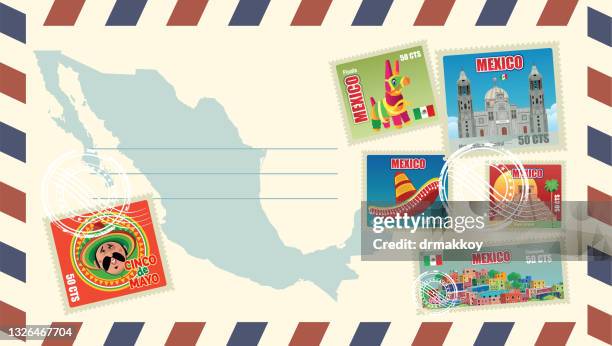 ilustrações de stock, clip art, desenhos animados e ícones de mexico letter - cidade do méxico