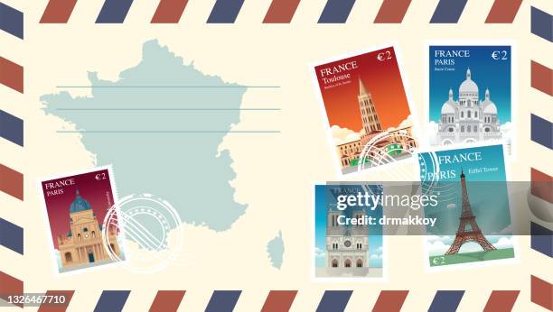 ilustraciones, imágenes clip art, dibujos animados e iconos de stock de carta de francia - francia