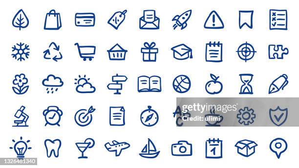 doodle icon set - 2 - application deadline stock illustrations